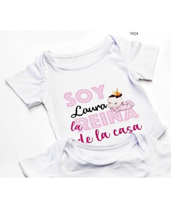 Body bebé "reina de la casa" personalizado nombre
