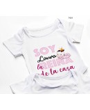 Body bebé "reina de la casa" personalizado nombre