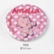 Chapa abrebotellas-imán niña biberón rosa personalizada