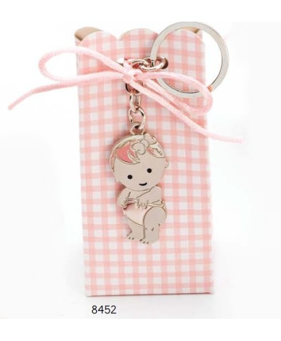Cajita llavero bebé niña pañal c/4 peladillas