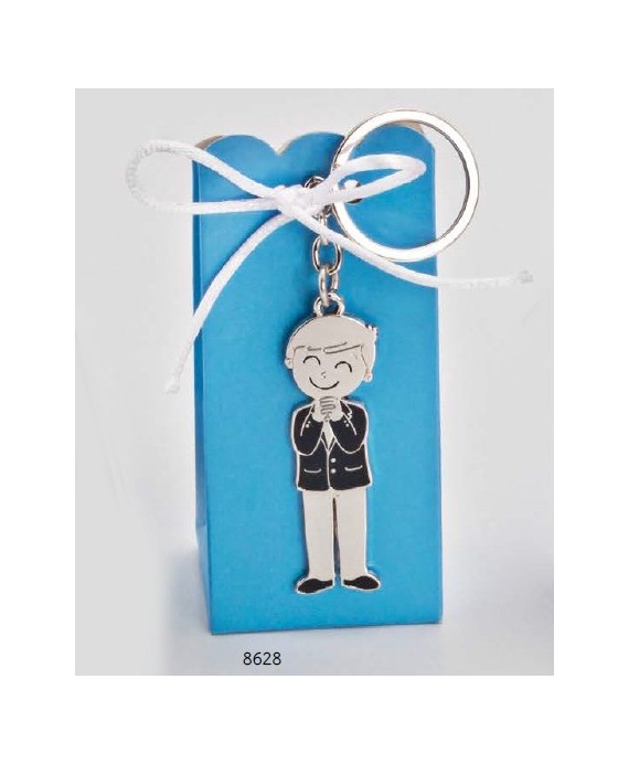 Cajita llavero niño com. rezando c/4 peladillas