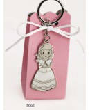 Cajita llavero niña comunión vest. blanco c/4 peladillas