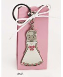 Cajita llavero niña comunión lazo c/4 peladillas