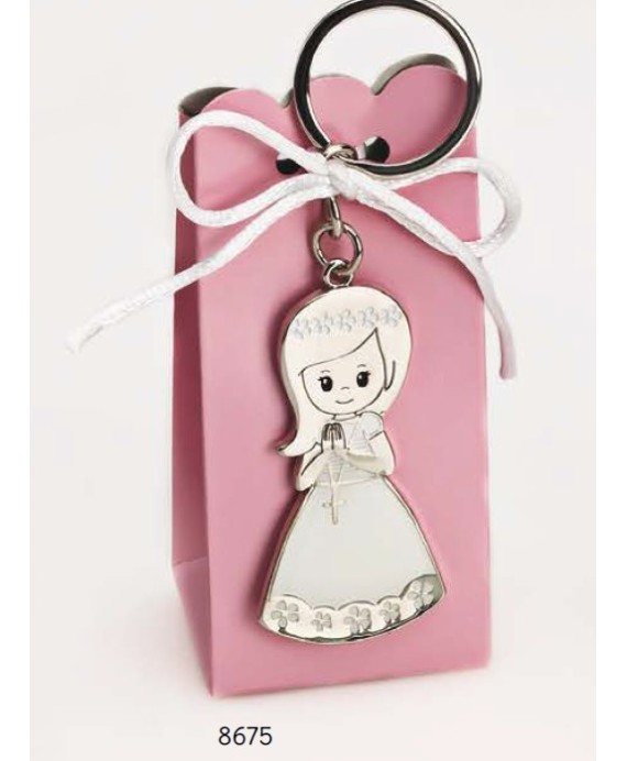 Cajita llavero niña com. corona c/4 peladillas