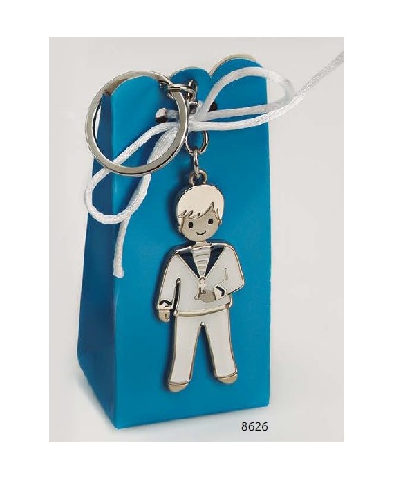 Cajita llavero niño comunión marinero c. c/4 peladillas.