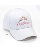Gorra blanca tiara nombre personalizado c/cierre velcro ajustable
