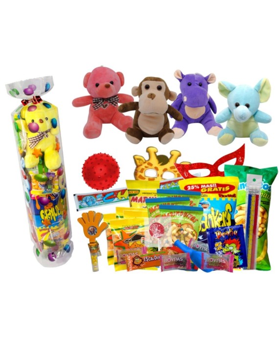 Bolsa Caramelo Grande con Golosinas y Peluche