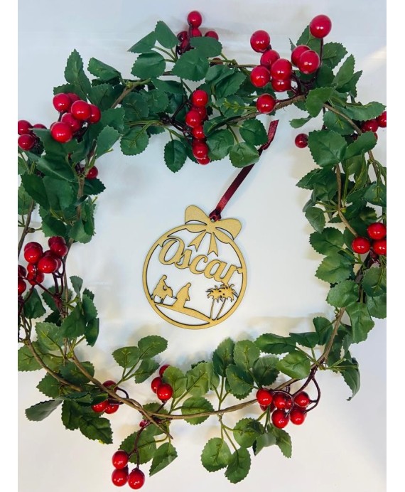 Bola de navidad personalizada madera DM
