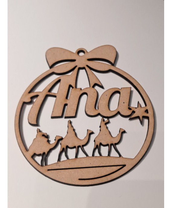 Bola de navidad personalizada madera DM