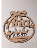 Bola de navidad personalizada madera DM