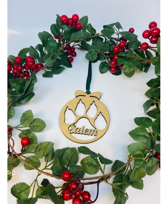 Bola de navidad mascota personalizada madera DM