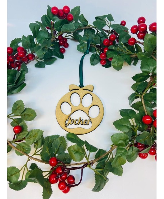 Bola de navidad mascota personalizada madera DM