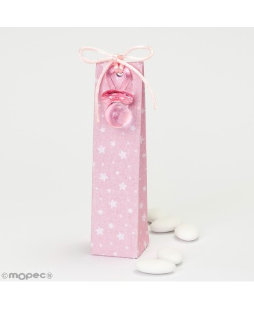 Estuche rosa estrellas con chupete