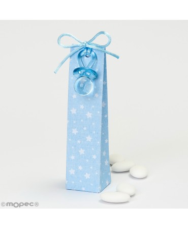 Estuche azul estrellas con chupete