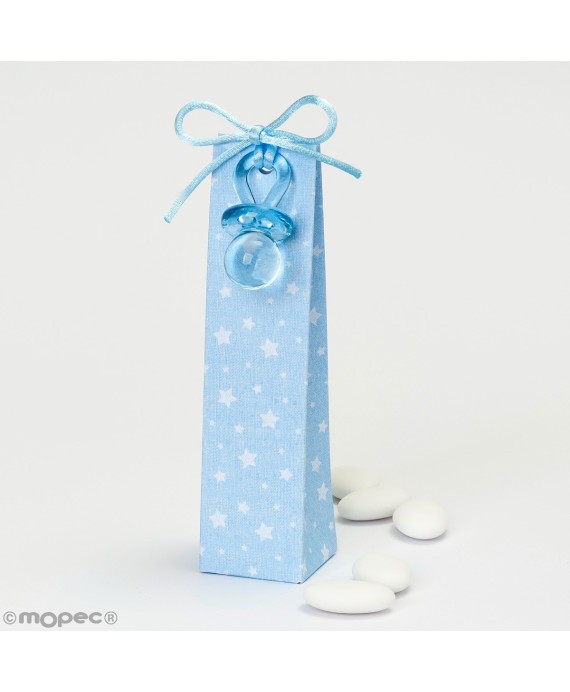 Estuche azul estrellas con chupete