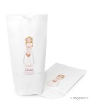 Bolsa papel blanco niña Comunión cesta