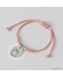 Pulsera Cordón Rosa Medalla Ángel de la Guarda