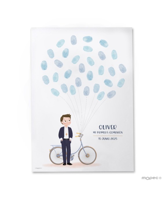 Lámina con Huellas Comunión Niño Manos Bolsillo