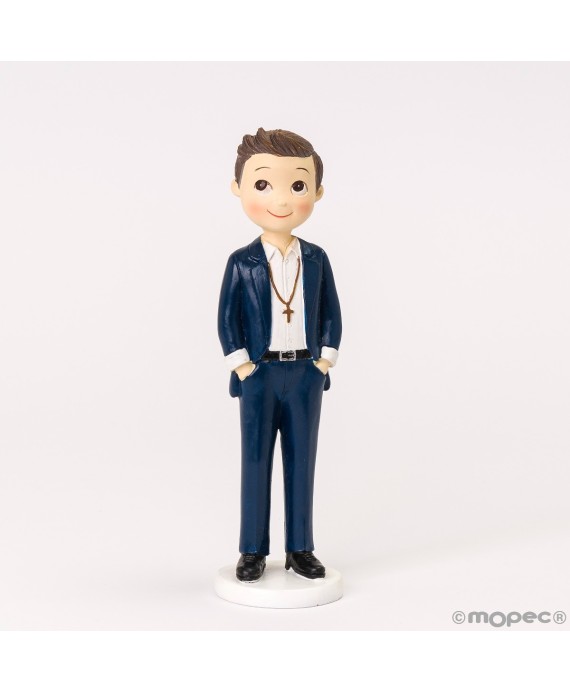 Figura Pastel Niño Comunión Manos en los Bolsillos