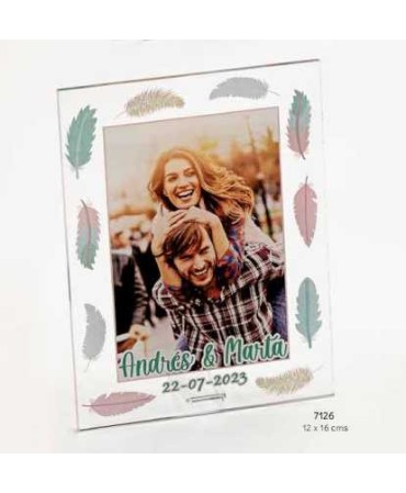 Portafotos metac. plumas