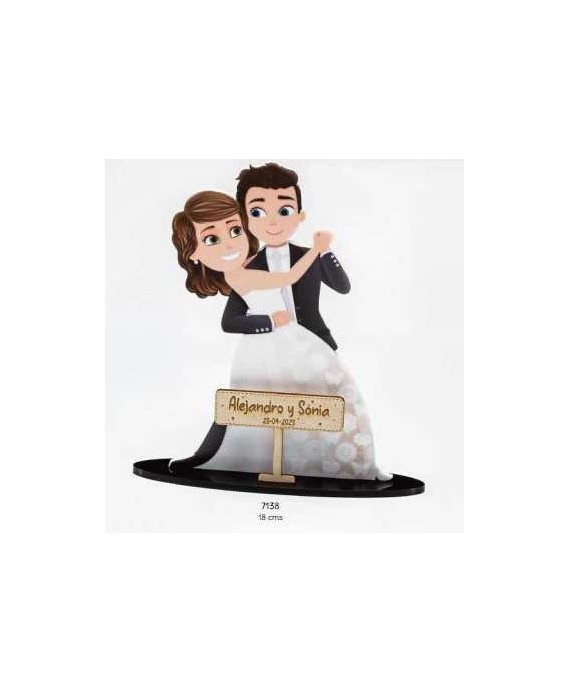 Pareja de novios bailando deco