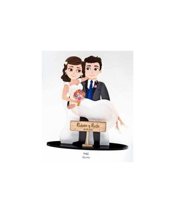 Pareja de novios en brazos deco