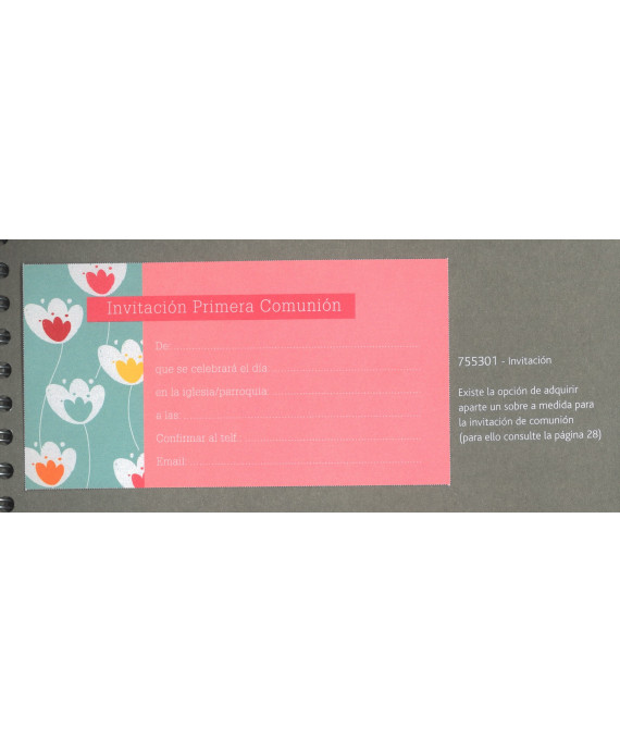 Invitación de Comunión Tulipanes Colores