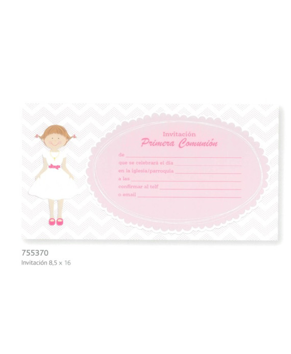 Invitación de Comunión Niña Vestido