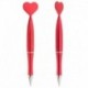 Bolígrafo corazón metalizado rojo