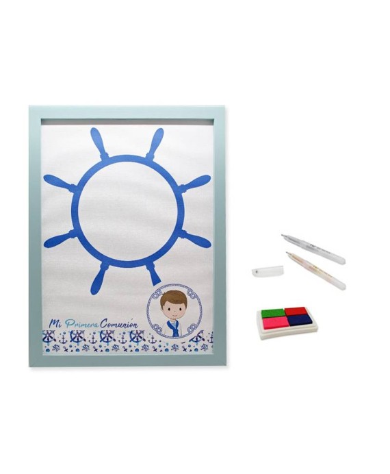 Marco Lienzo Para Huellas Comunión Niño