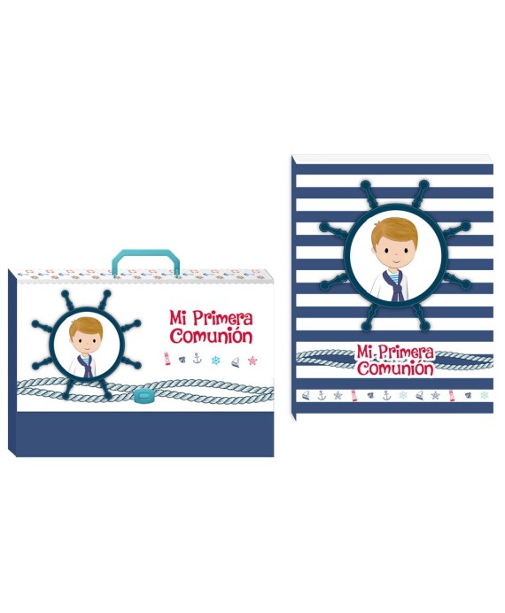 Maletín más libro firmas mi primera comunión nino