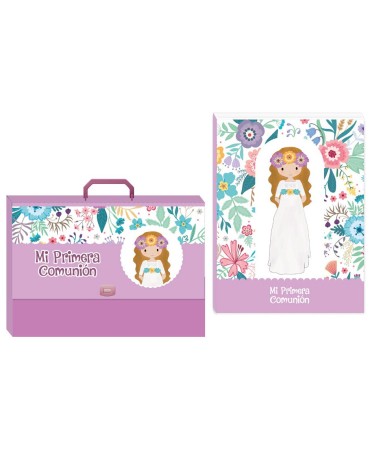 Maletín más libro firmas mi primera comunión nina
