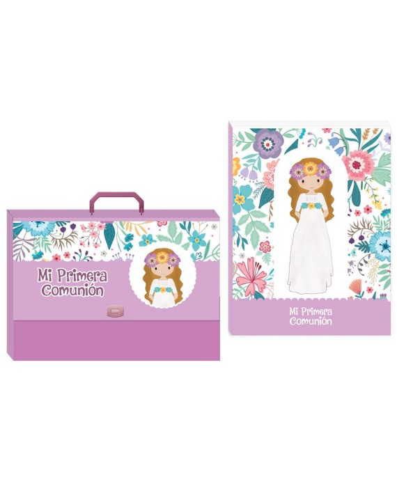 Maletín más libro firmas mi primera comunión nina
