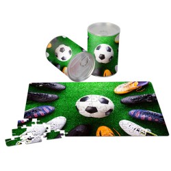 Puzzle en lata metálica de regalo fútbol