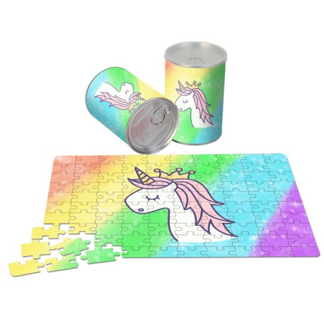 Puzzle en lata metálica de regalo unicornio
