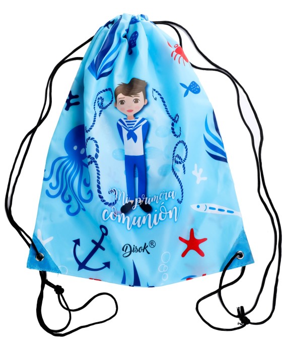 Petate Mochila Mi Primera Comunión Azul