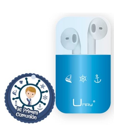 Cascos en Estuche Mi Primera Comunión Azul