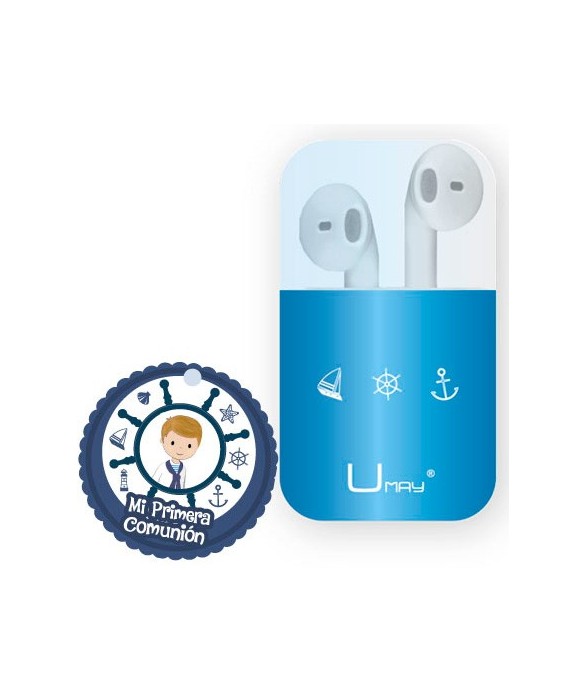 Cascos en Estuche Mi Primera Comunión Azul