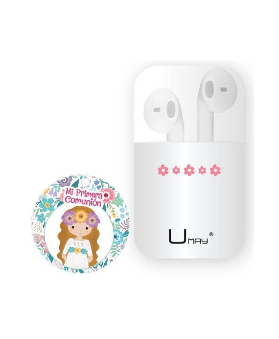 Cascos en Estuche Mi Primera Comunión Rosa