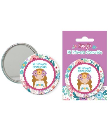 Espejo Mi Primera Comunión Rosa