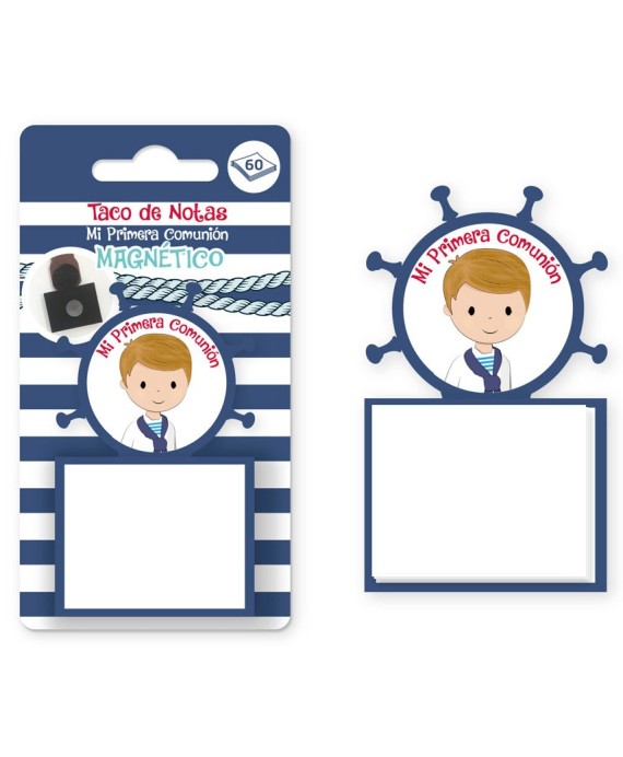 Taco de Notas Imán Mi Primera Comunión Azul