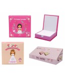 Hojas Blancas Presentadas en Caja Mi Primera Comunión Rosa