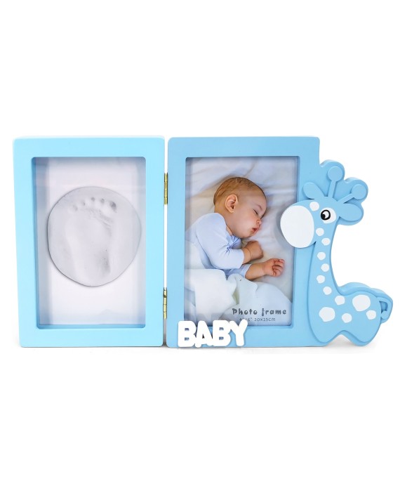 marco-de-madera-huellas-jirafa-azul