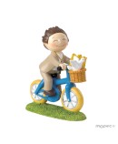 Figura Pastel Niño Comunión en Bici