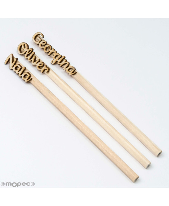 Lápiz Hexagonal Madera Personalizado en Relieve