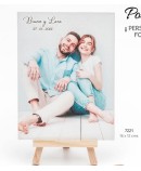 Portafotos caballete mad. personalizado c/foto impresa, nombres y fecha