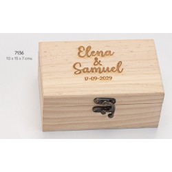 Caja madera arras con grabado personalizado