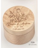 Caja madera porta arras flor personalizada