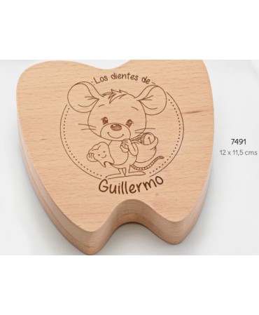 Caja madera dientes ratoncito pérez personalizada