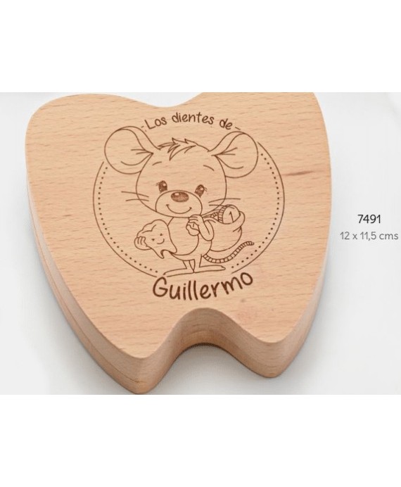 Caja madera dientes ratoncito pérez personalizada